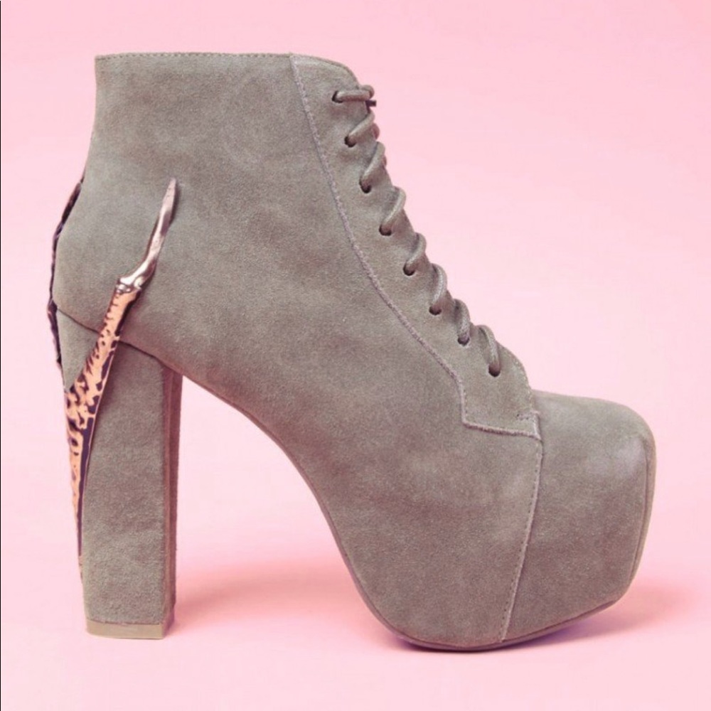 Jeffery Campbell Lita claw heels in taupe!